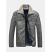 Men Leather Plus Velvets Lapel Pockets Pure Motorcycle Jackets