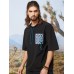 Men Navajo Pocket Drawstring Designed Elastic Neck T  Shirts